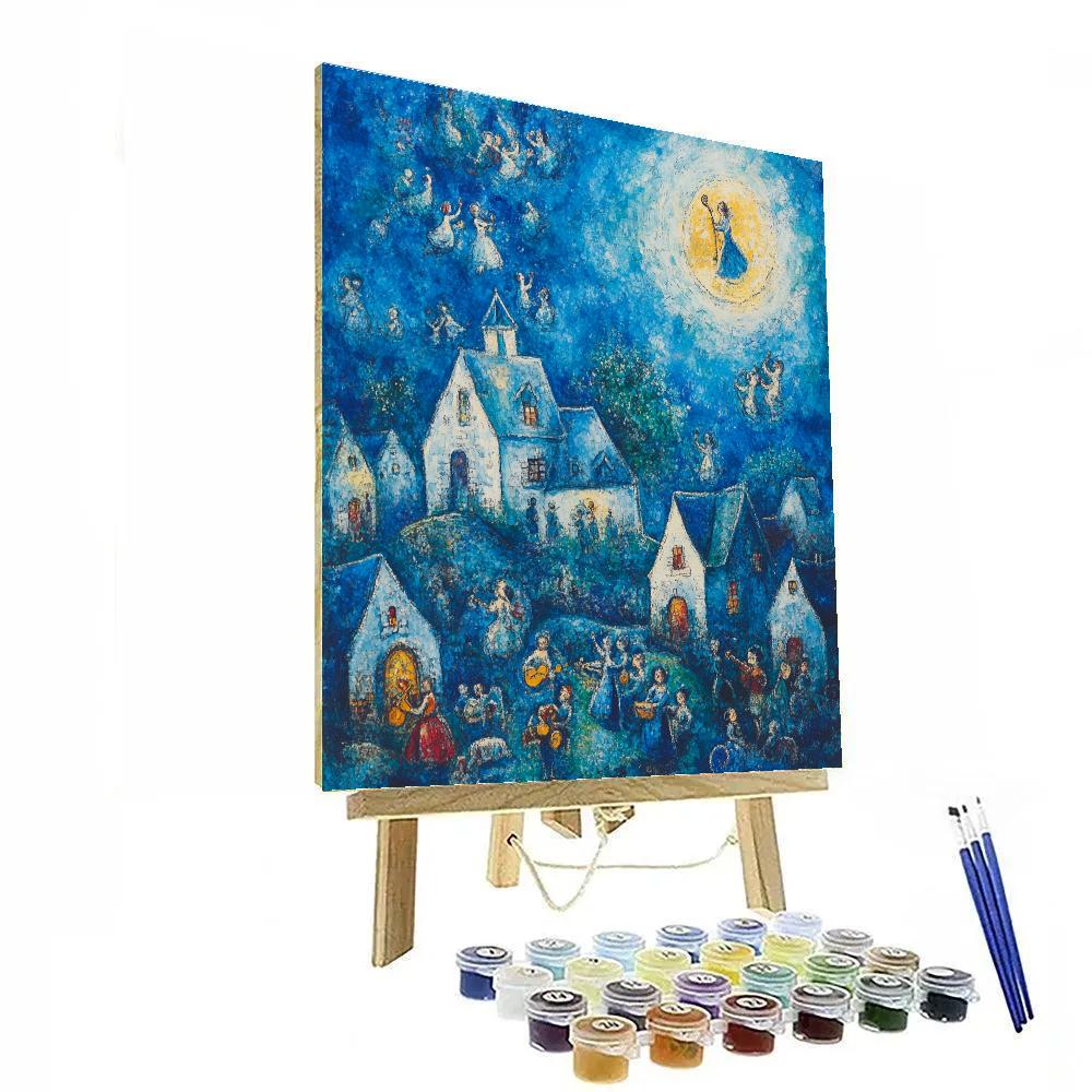 Chagall Inspired Floating Village Celebration Paint by numbers art