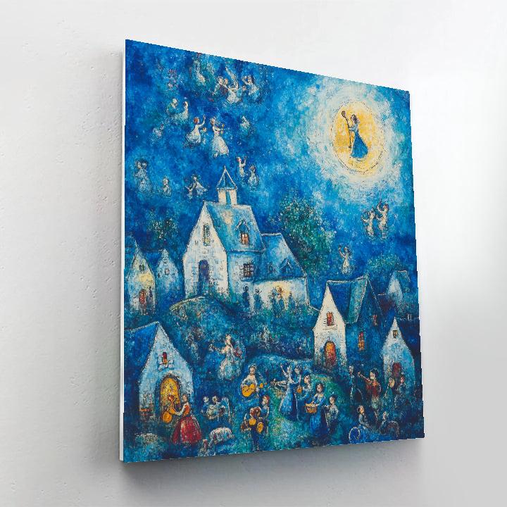 Chagall Inspired Floating Village Celebration Paint by numbers art