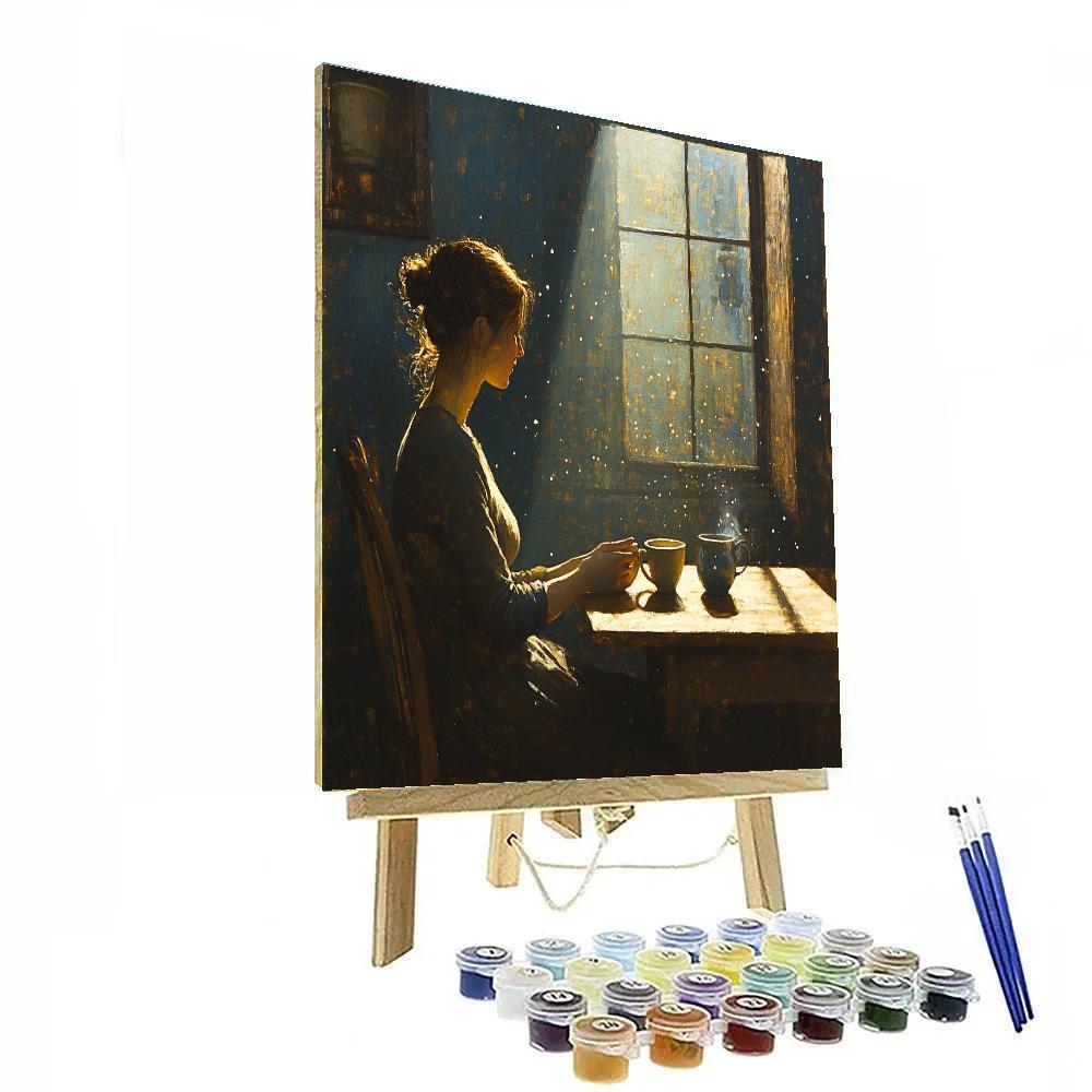 Vermeer Inspired Quiet Cafe Interior Numbered painting kits
