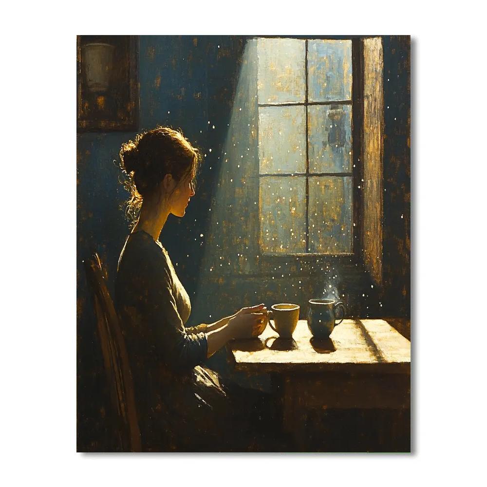 Vermeer Inspired Quiet Cafe Interior Numbered painting kits
