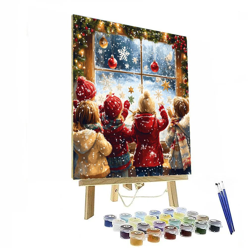 Snowflake Window Decorating Painting by numbers kit