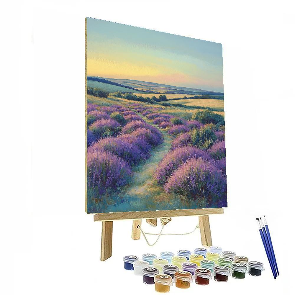 Claude Monet Inspired Early Evening Over Lavender Heath DIY paint by numbers