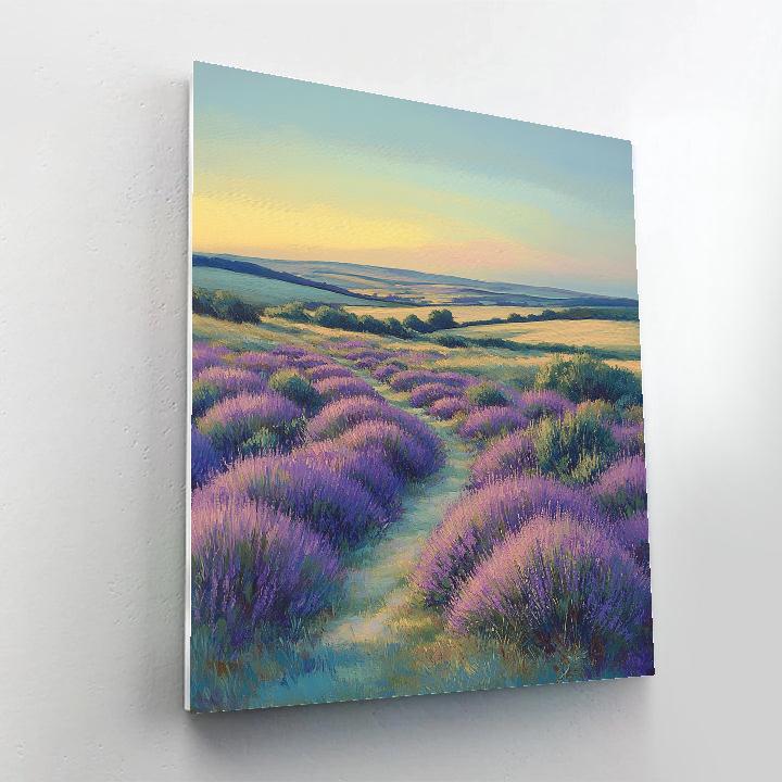 Claude Monet Inspired Early Evening Over Lavender Heath DIY paint by numbers