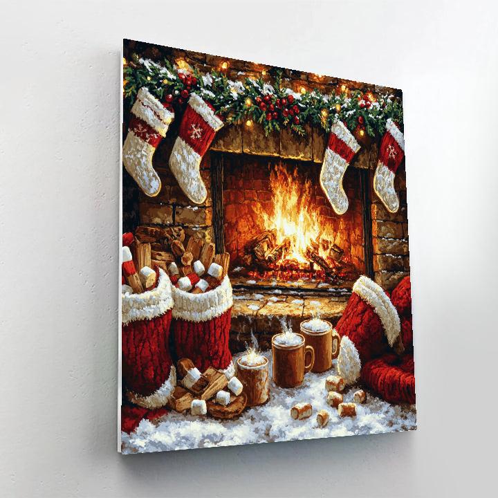 Hearthside Cocoa Gathering Paint by numbers art