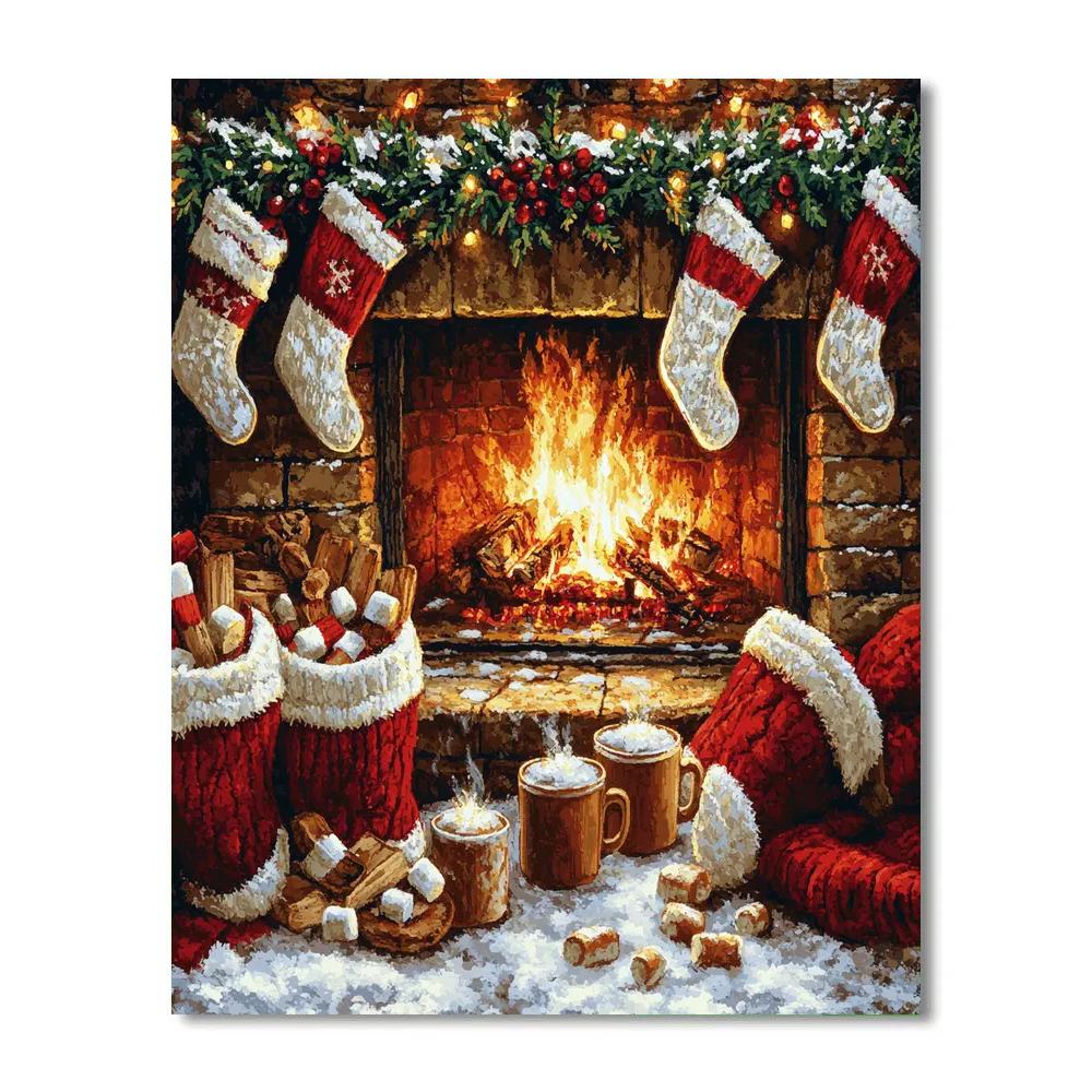 Hearthside Cocoa Gathering Paint by numbers art