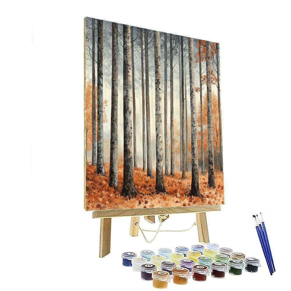 Claude Monet Inspired Late Autumn Fog In Beech Grove painting number kit