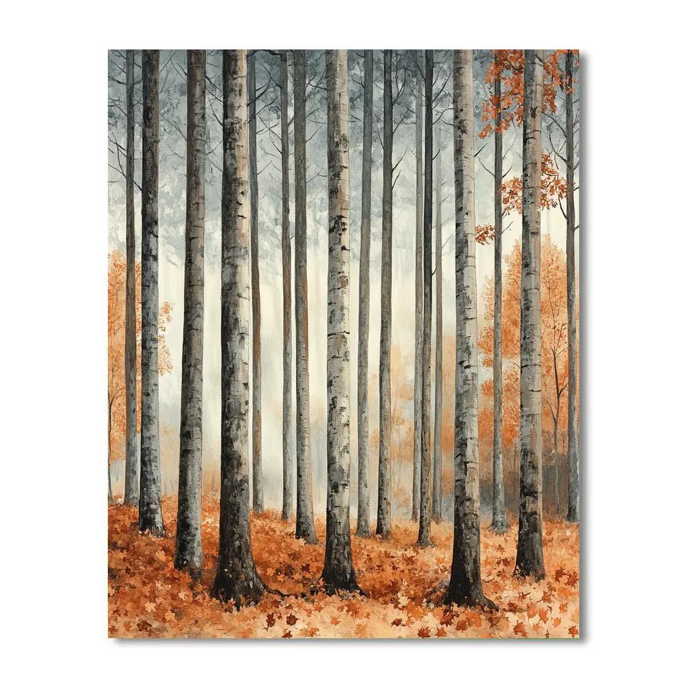 Claude Monet Inspired Late Autumn Fog In Beech Grove painting number kit
