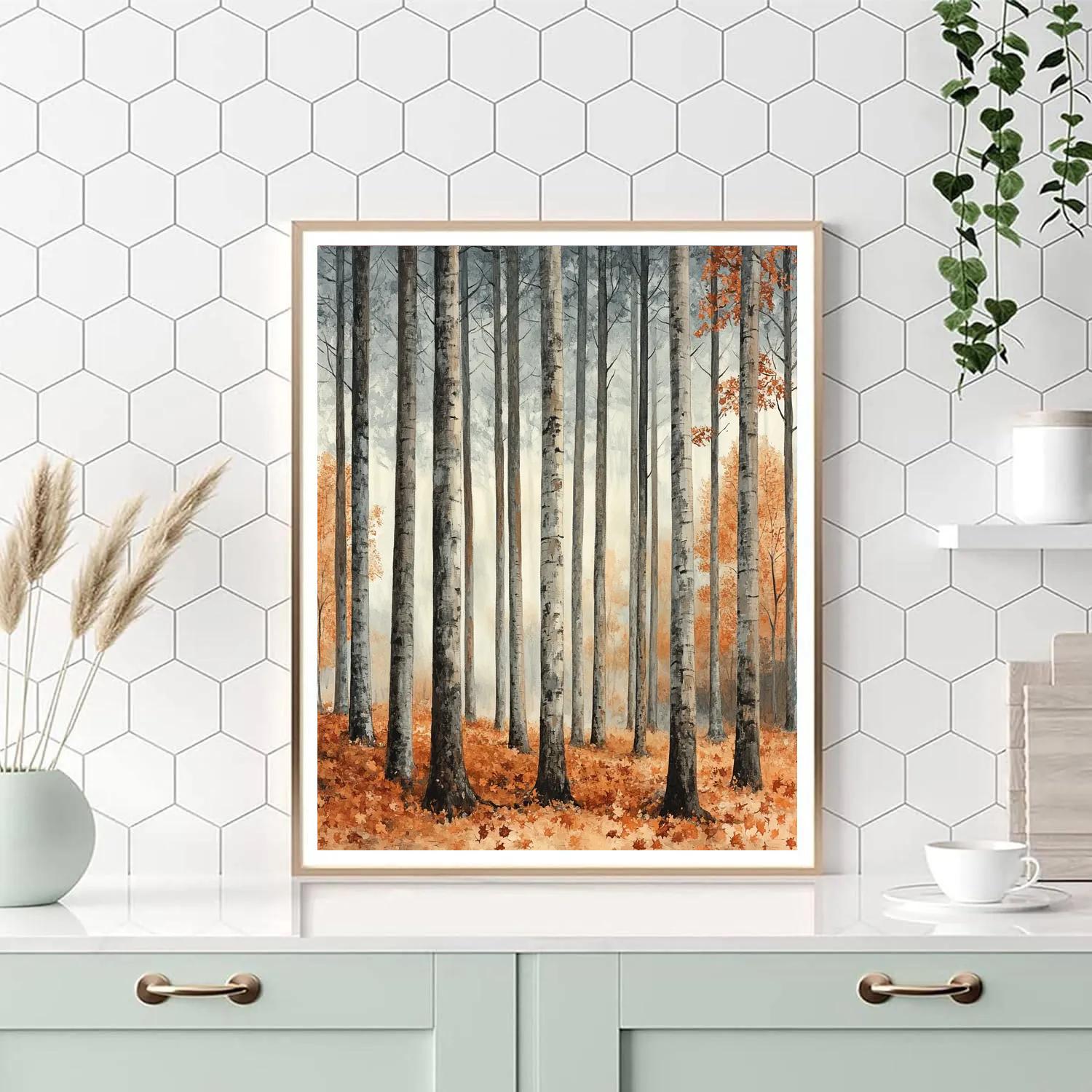 Claude Monet Inspired Late Autumn Fog In Beech Grove painting number kit