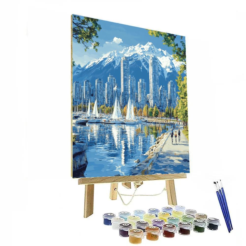 Harborfront And Skyline Vancouver Canada Painting by numbers kit