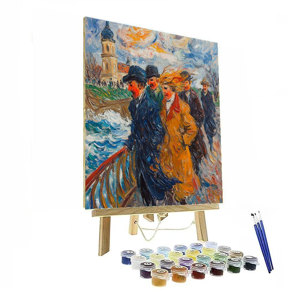 Oskar Kokoschka Inspired Windy Bridge Crossing paint by number