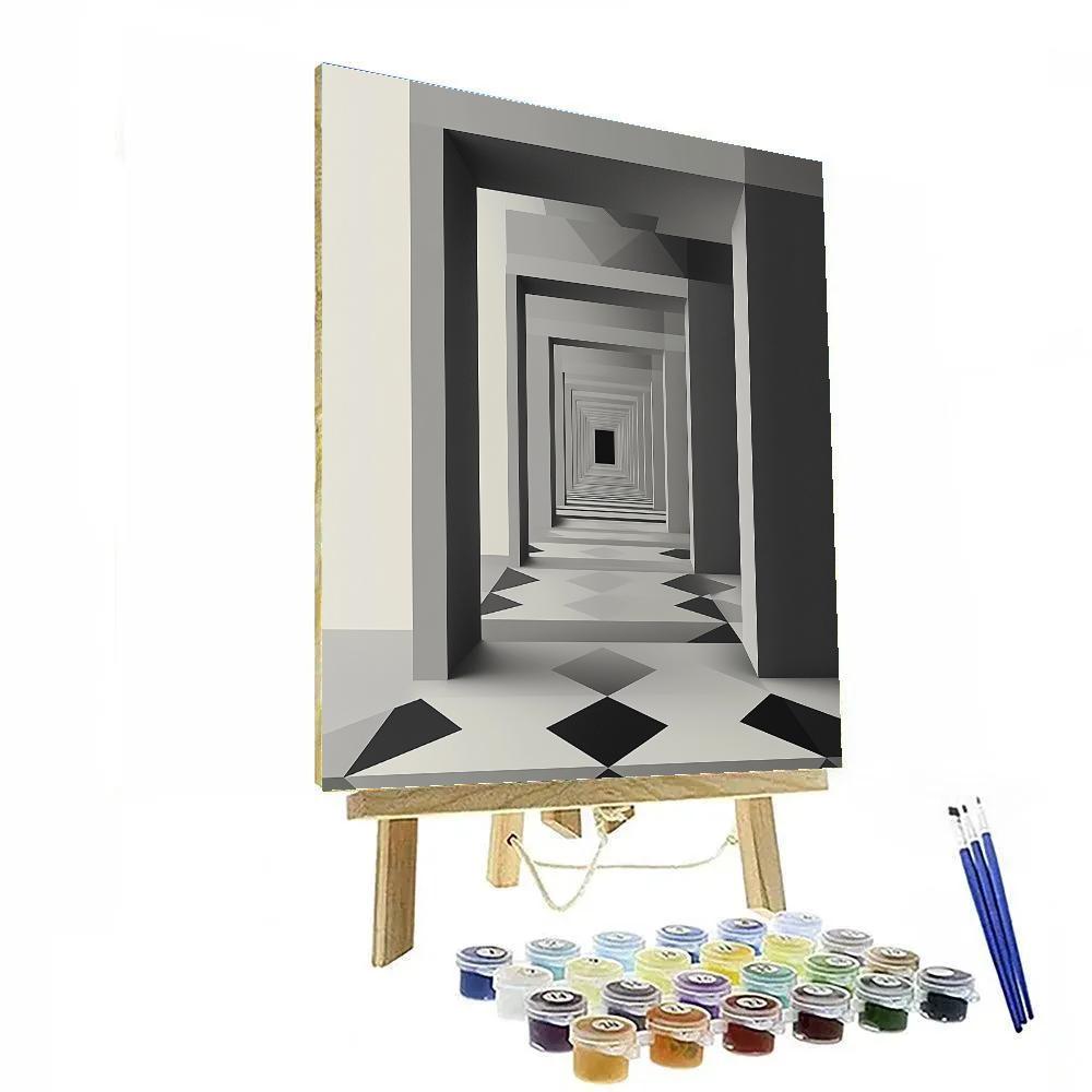 M.C. Escher Inspired Labyrinth Of Interwoven Dimensions Numbered painting kits