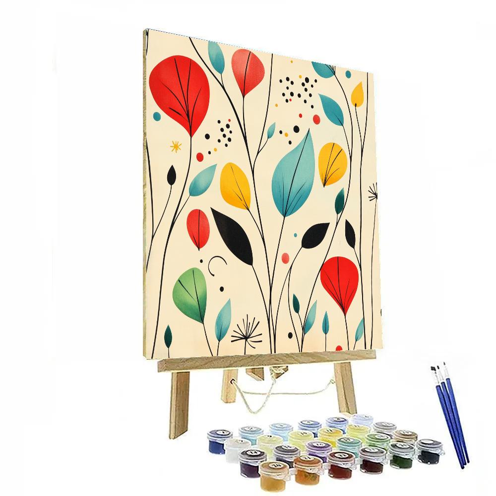Joan Miró Inspired Whispering Chromatic Garden painting number kit