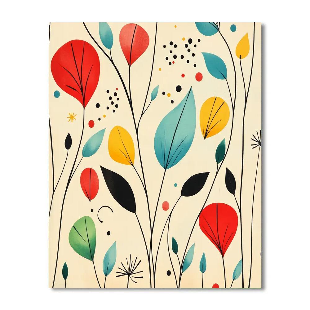 Joan Miró Inspired Whispering Chromatic Garden painting number kit