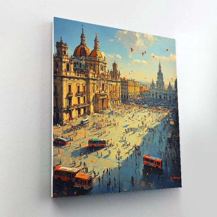 Historic Plaza De La Constitucion Mexico City Mexico paint by number
