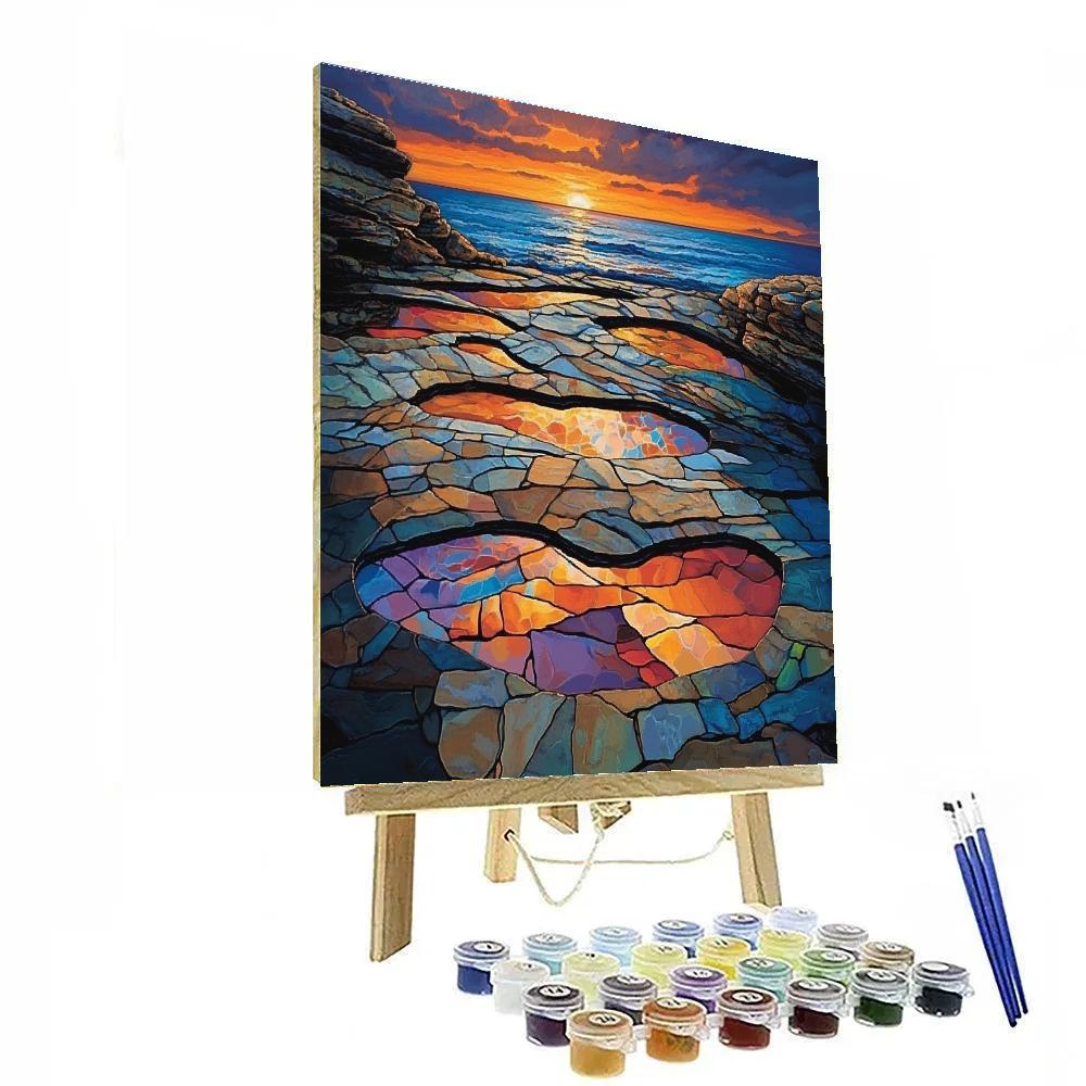 Claude Monet Inspired Reflected Sunset In Tidal Pools painting number kit