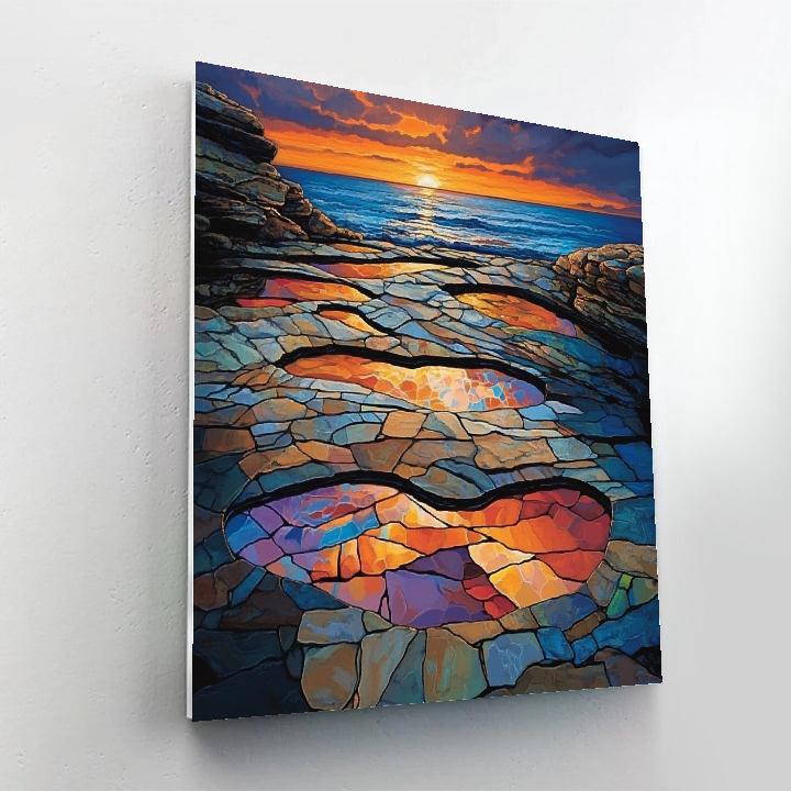 Claude Monet Inspired Reflected Sunset In Tidal Pools painting number kit