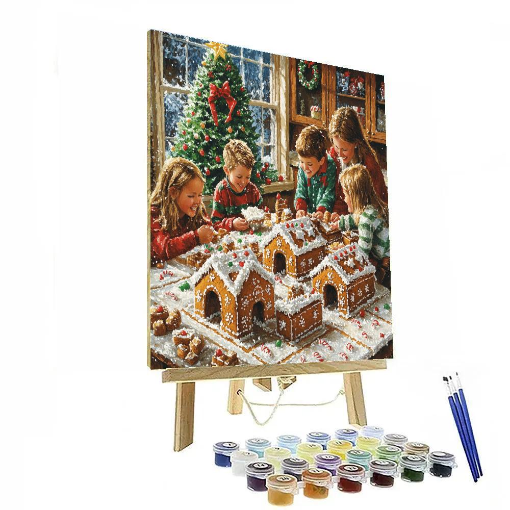 Gingerbread House Workshop Number painting