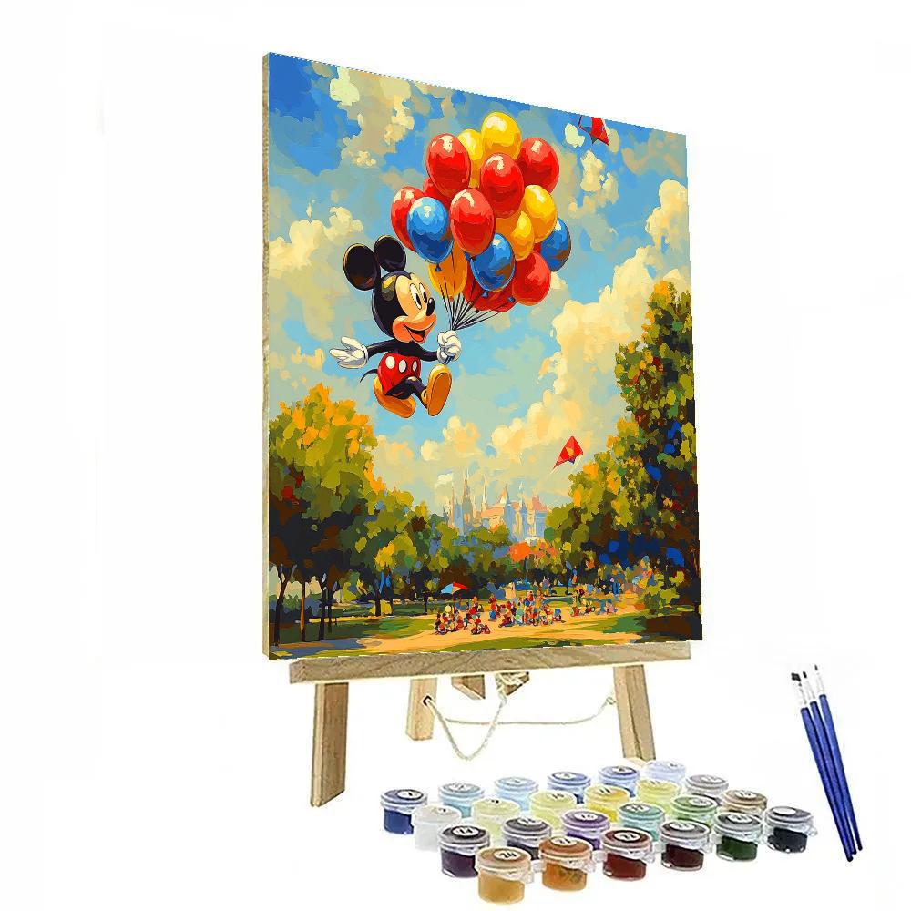 Mickey Mouse Balloon Adventure Disney Inspired painting number kit