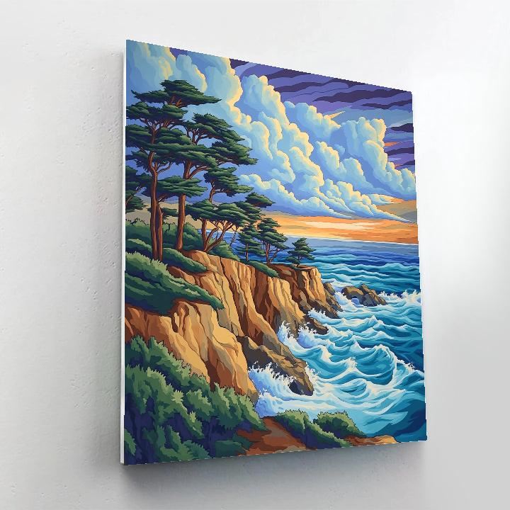 Emily Carr Inspired Stormlit Coastal Pines Numbered painting kits