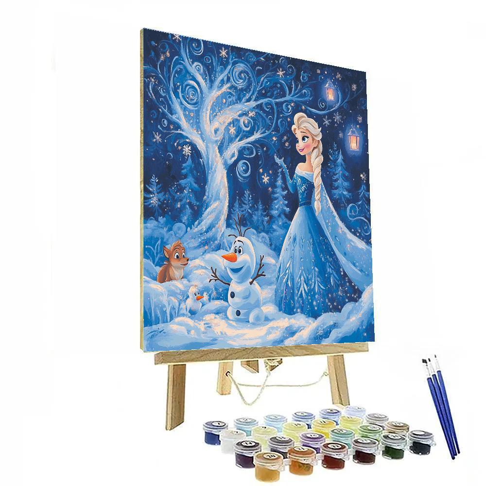 Elsa And Olaf Snowy Surprise Disney Inspired paint by color