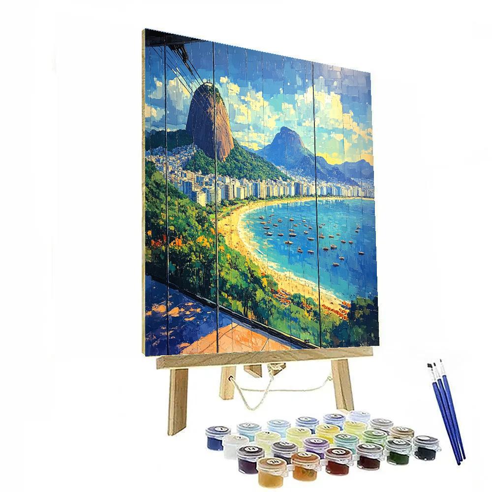 Sugarloaf Mountain Cable Car View Rio De Janeiro Brazil DIY paint by numbers