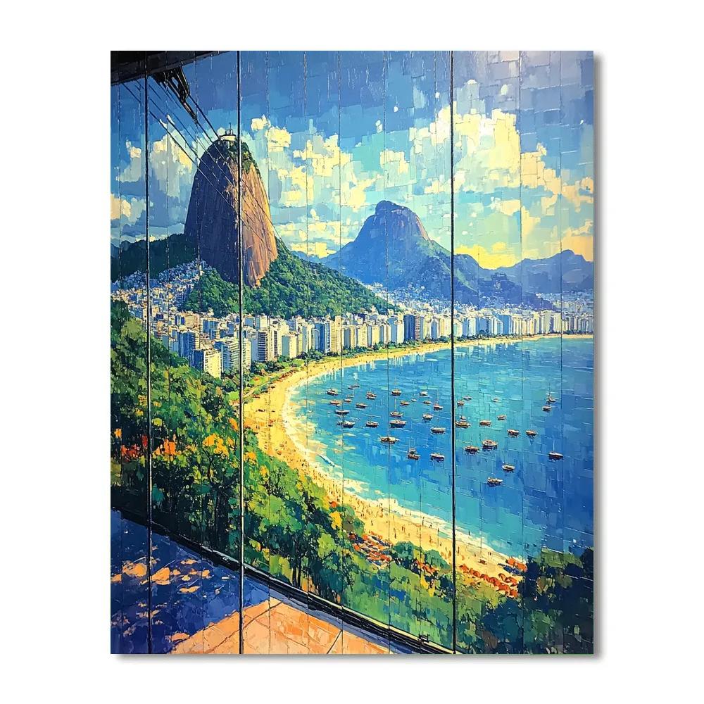 Sugarloaf Mountain Cable Car View Rio De Janeiro Brazil DIY paint by numbers