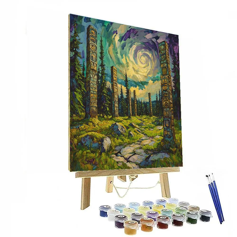 Emily Carr Inspired Totem Forest Constellations Painting by numbers kit