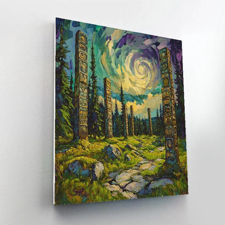 Emily Carr Inspired Totem Forest Constellations Painting by numbers kit