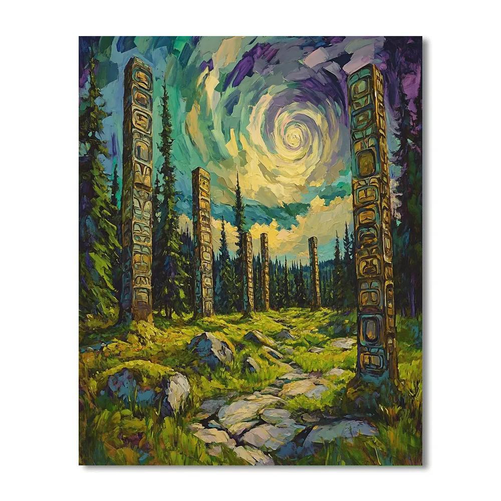 Emily Carr Inspired Totem Forest Constellations Painting by numbers kit