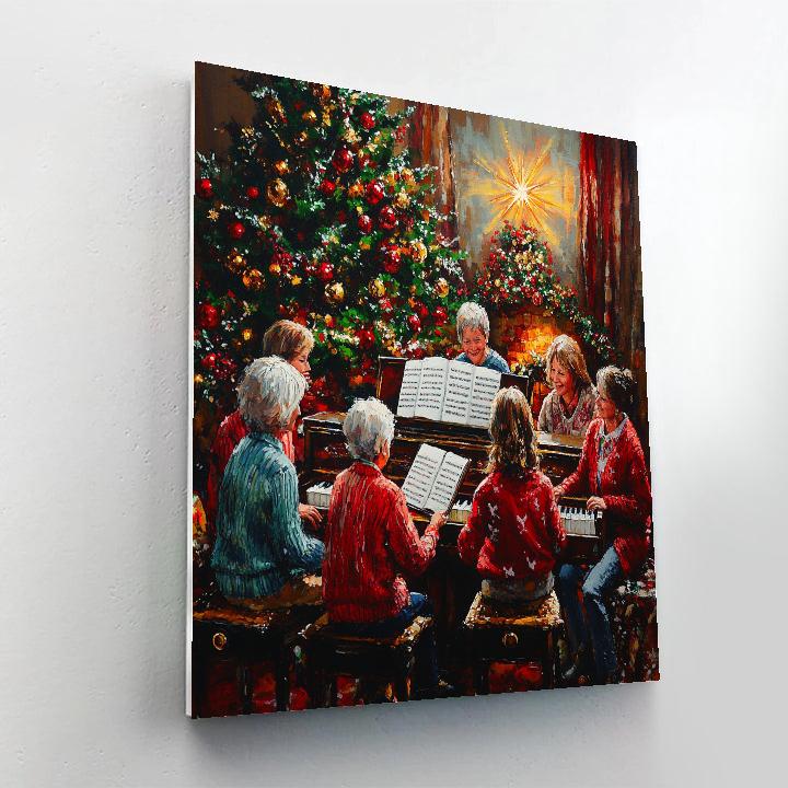 Christmas Choir In The Living Room paint by color