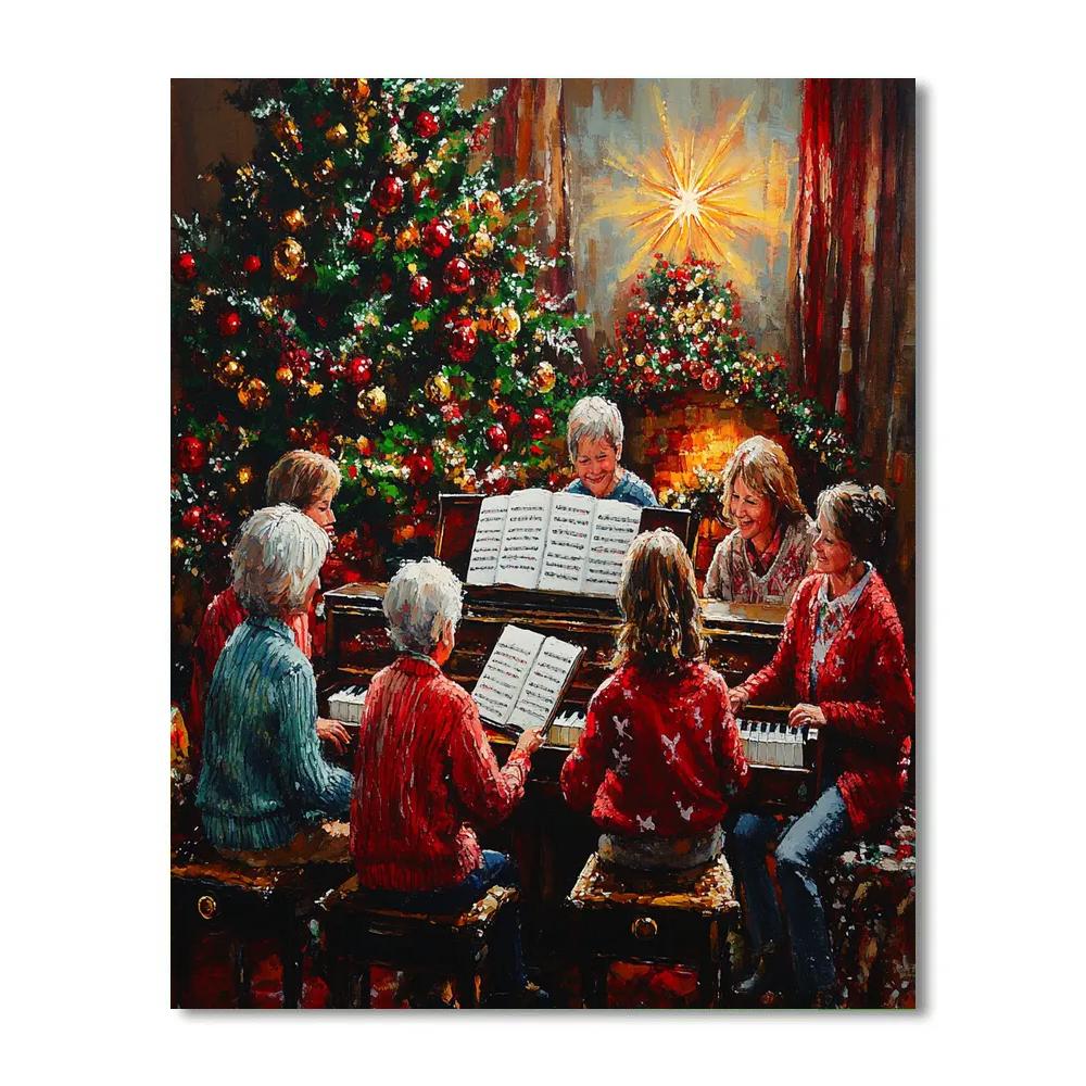 Christmas Choir In The Living Room paint by color
