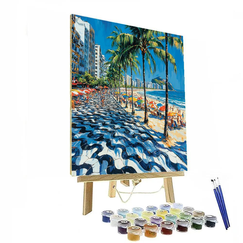 Copacabana Promenade Patterns Rio De Janeiro Brazil Paint by numbers kits