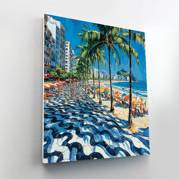 Copacabana Promenade Patterns Rio De Janeiro Brazil Paint by numbers kits