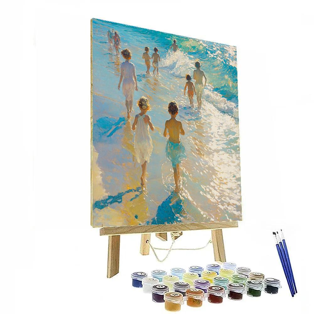 Sorolla Inspired Sunlit Beach Waves Numbered painting kits
