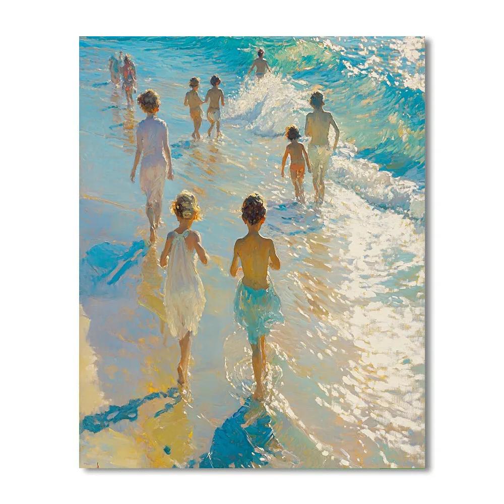 Sorolla Inspired Sunlit Beach Waves Numbered painting kits