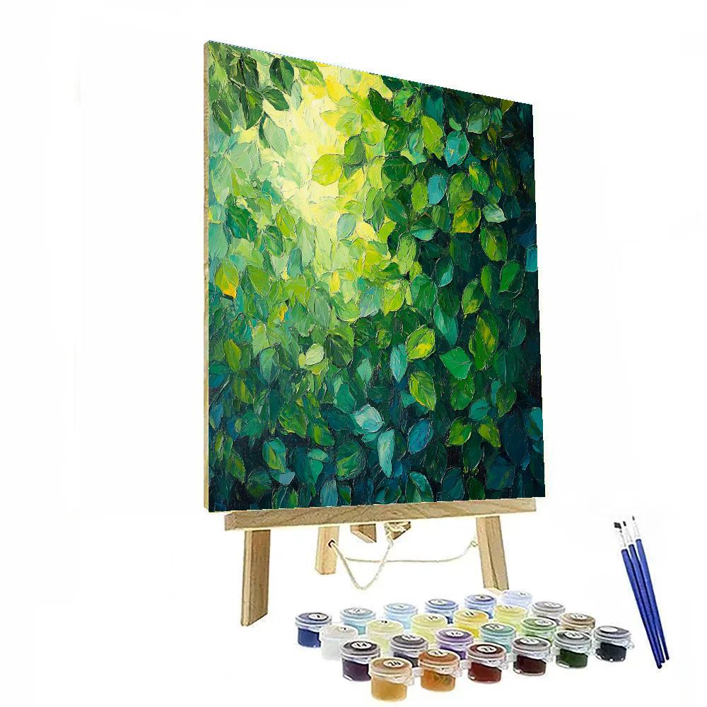 Claude Monet Inspired Summer Shadows On Garden Wall Of Foliage DIY paint by numbers