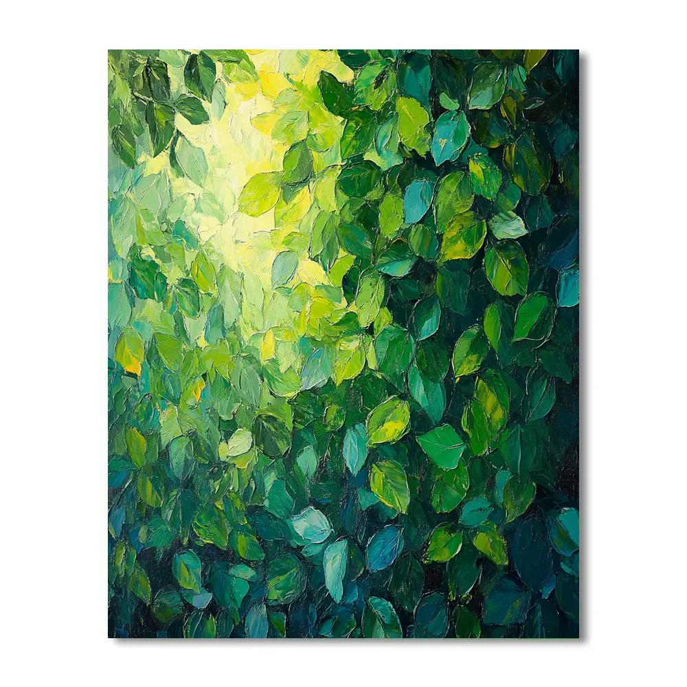 Claude Monet Inspired Summer Shadows On Garden Wall Of Foliage DIY paint by numbers