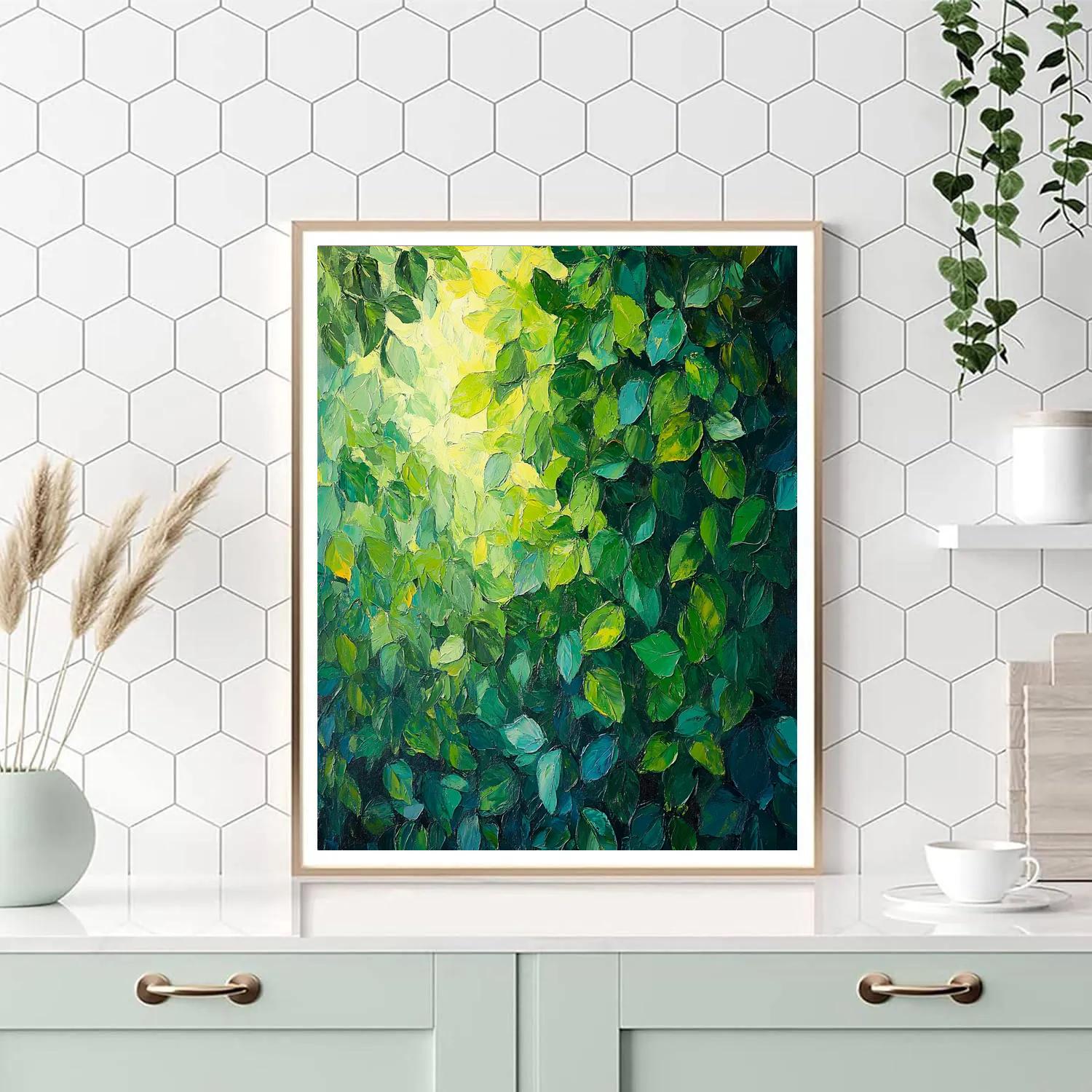 Claude Monet Inspired Summer Shadows On Garden Wall Of Foliage DIY paint by numbers