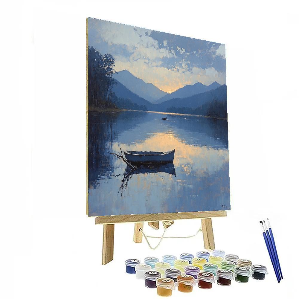 Homer Dodge Martin Inspired Quiet Lake Twilight Number painting