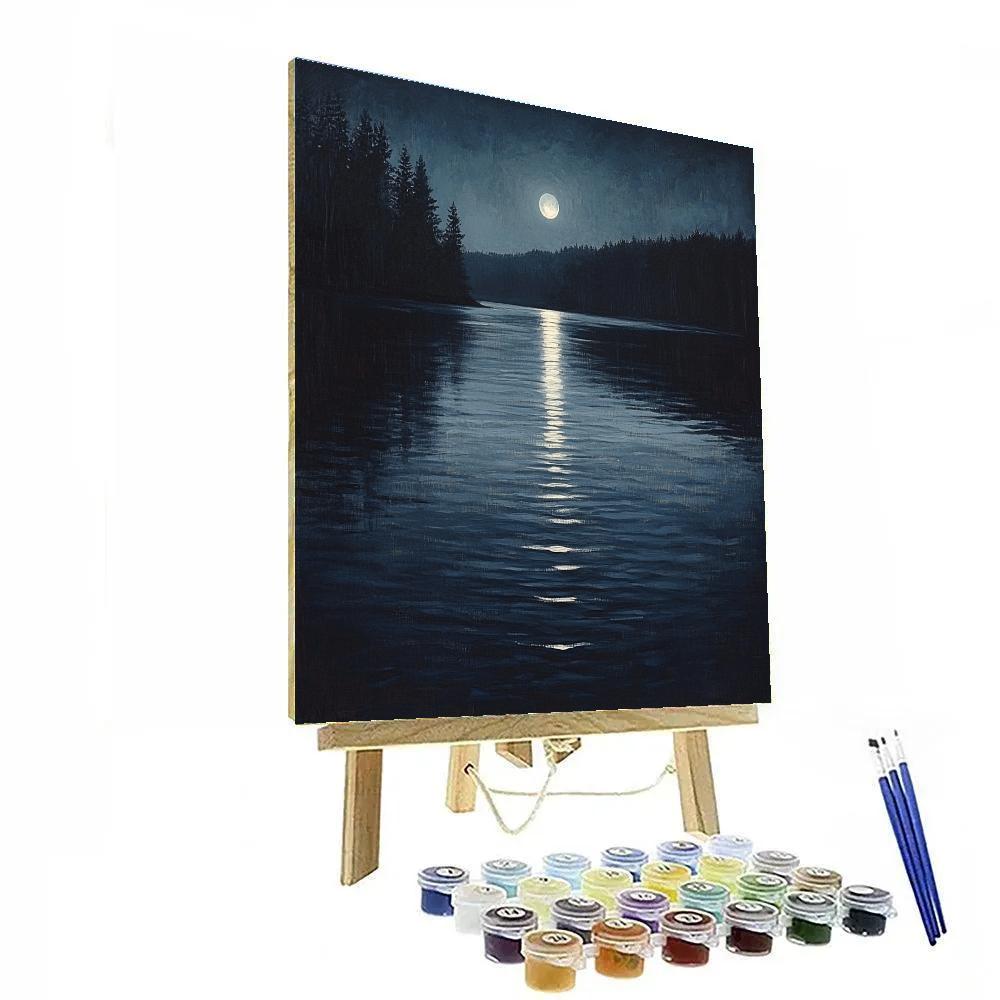 Claude Monet Inspired Moonlit Ripples On Quiet Lake Paint by numbers art