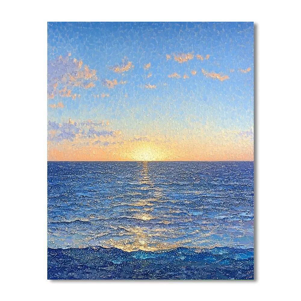 Georges Seurat Inspired Tidal Light Horizon DIY paint by numbers