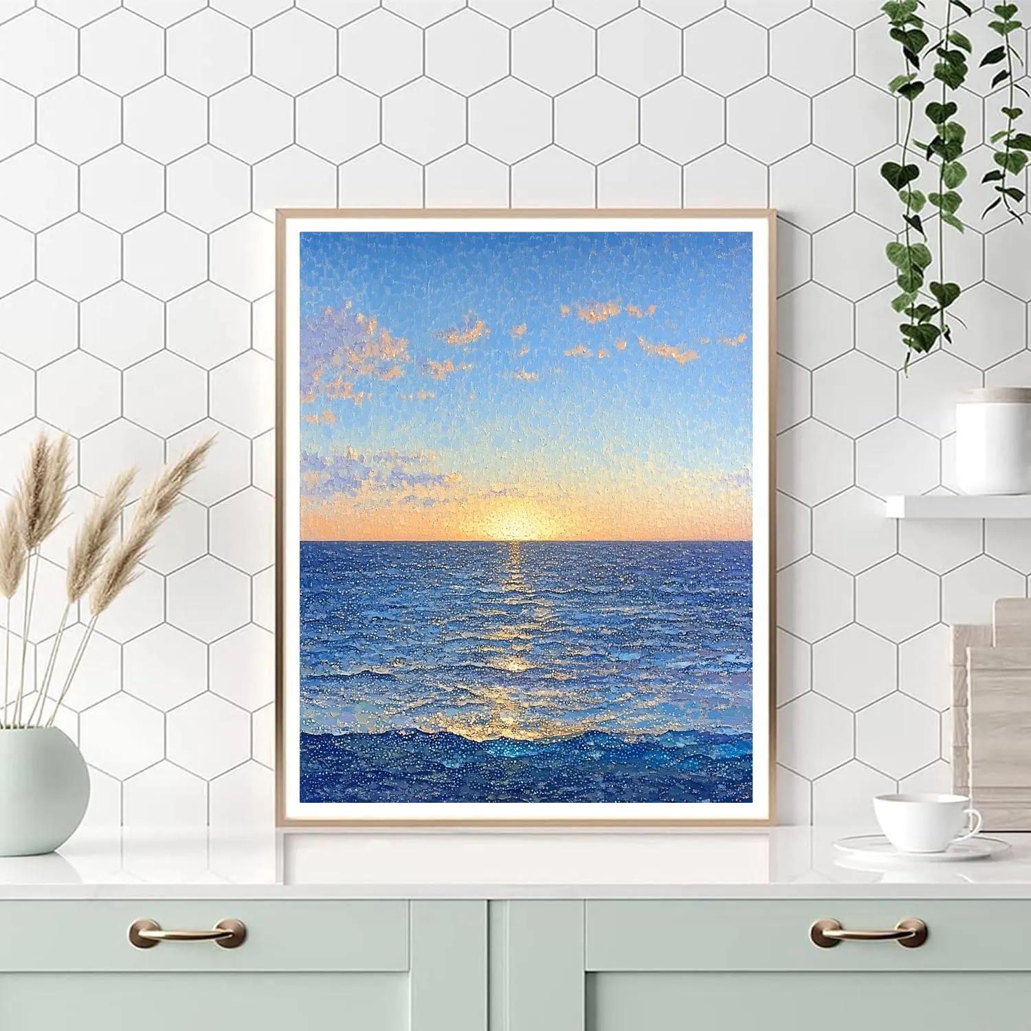 Georges Seurat Inspired Tidal Light Horizon DIY paint by numbers