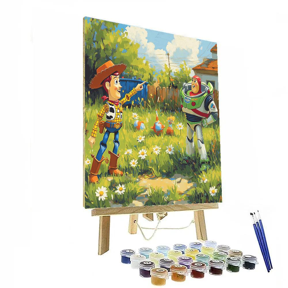 Woody And Buzz Space Rescue Disney Inspired Numbered painting kits