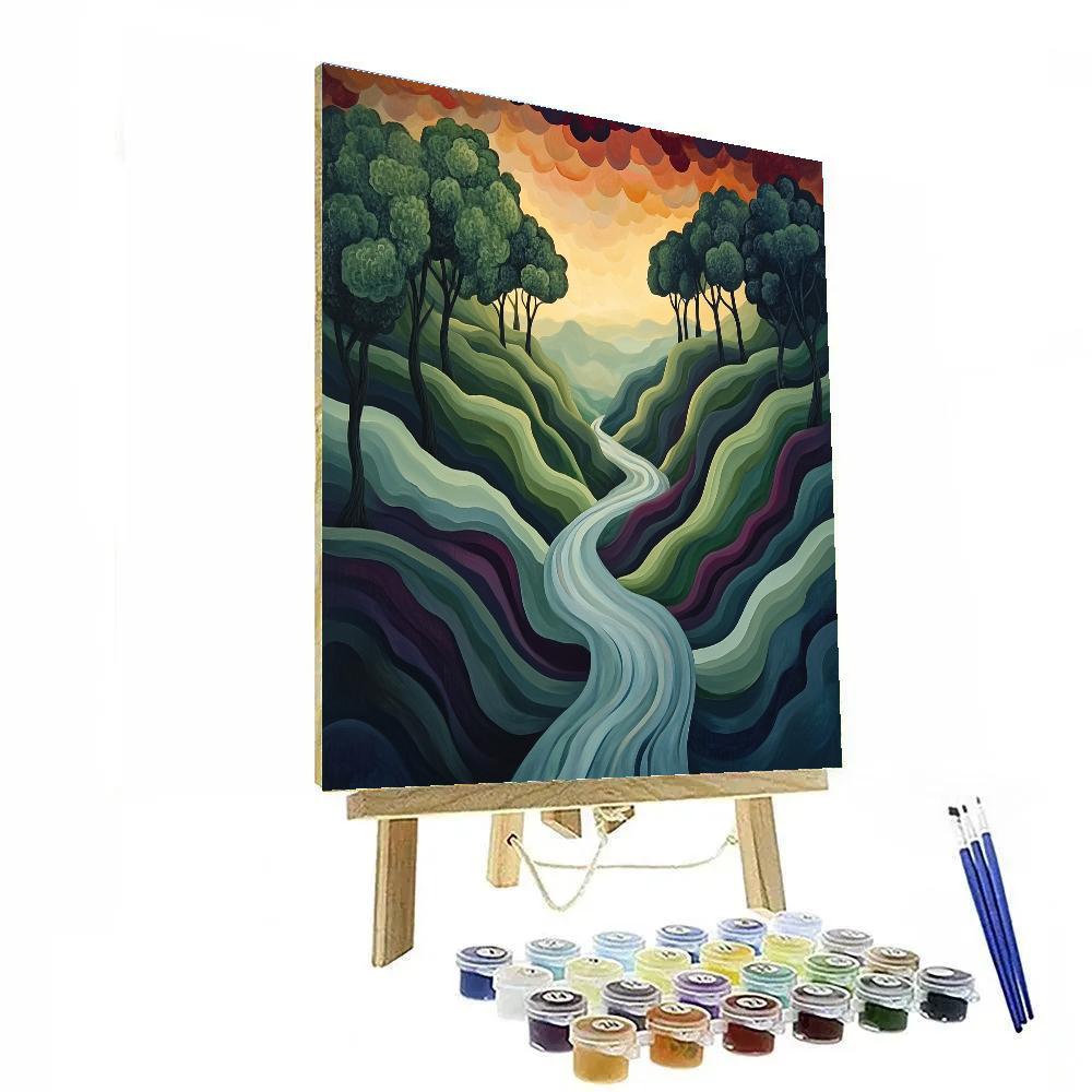 Edvard Munch Inspired Trembling Forest Ravine Numbered painting kits