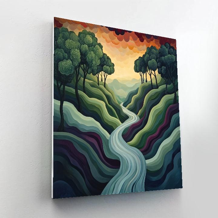 Edvard Munch Inspired Trembling Forest Ravine Numbered painting kits