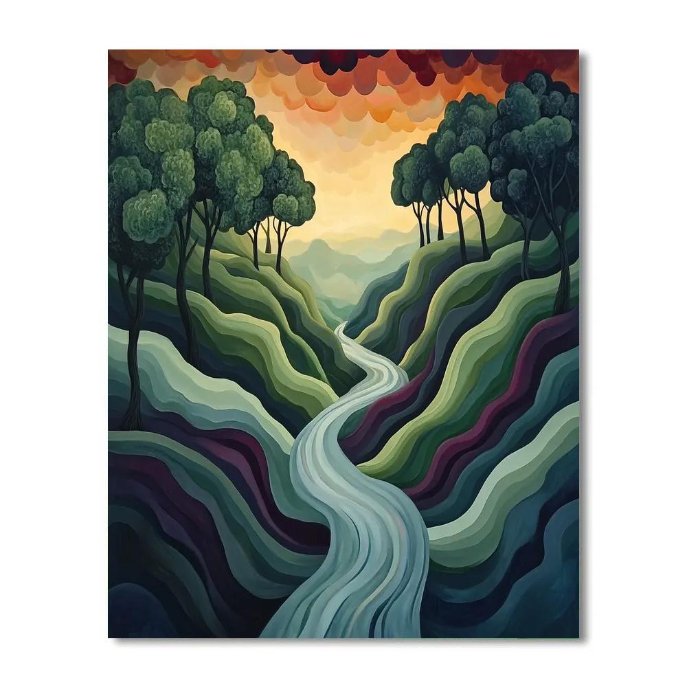 Edvard Munch Inspired Trembling Forest Ravine Numbered painting kits