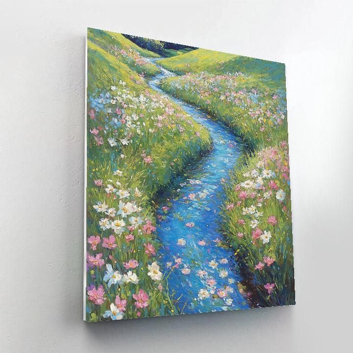 Claude Monet Inspired Spring Brook Through Flowering Meadow Painting by numbers kit