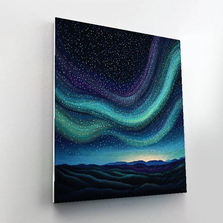Georges Seurat Inspired Celestial Aurora Drift paint by numbers