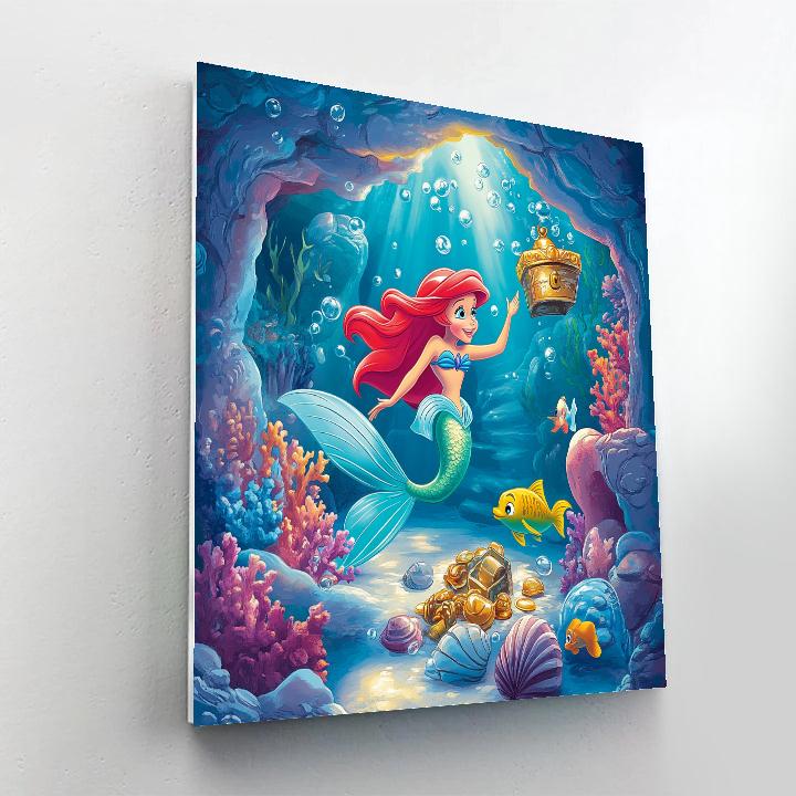 Ariel Treasure Grotto Disney Inspired Number painting