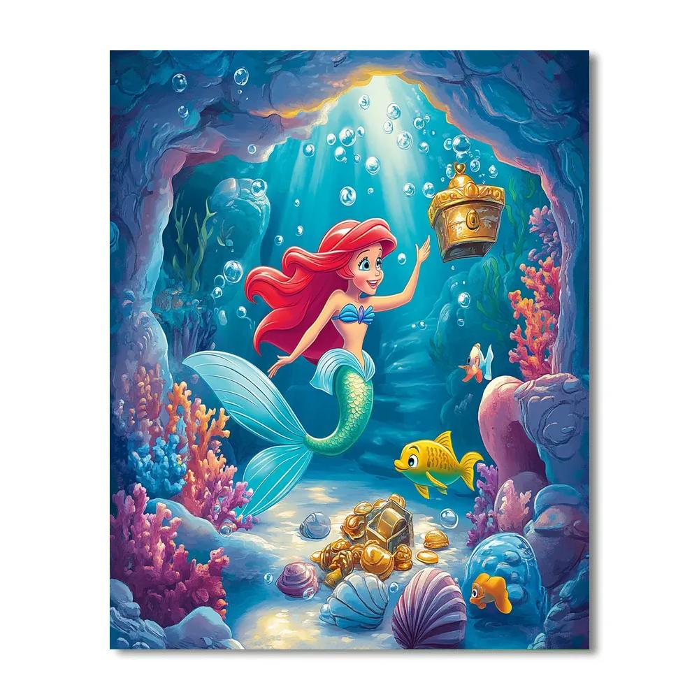 Ariel Treasure Grotto Disney Inspired Number painting